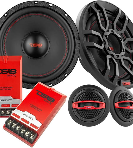 GEN-X6.5C Component Set - 6.5", 2-Way, 150W Max, 50W RMS, Black Paper Cone, Tetorn Dome Tweeters, 4 Ohms - Clarity Unparalled by Other Speakers in Their Class (2 Speakers) (GENX65C)