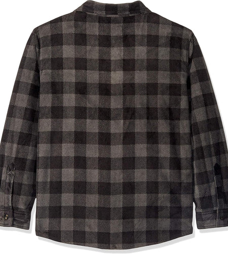 Mens Plaid Shirts for Men - Heavyweight Buffalo Plaid Fleece Shirt