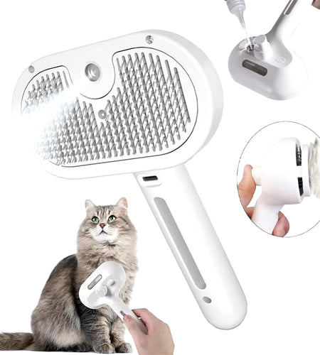 3-In-1 Dog Hair Brush Cat Hair Brush Electric Pet Cleaning Brush Steam Spray Brush Massage Hair Removal Comb Anti-Tangle Brush