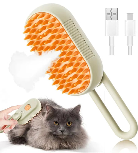 3-In-1 Dog Hair Brush Cat Hair Brush Electric Pet Cleaning Brush Steam Spray Brush Massage Hair Removal Comb Anti-Tangle Brush