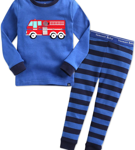 Toddler Kids Boys Girls 100% Cotton Jaws Truck Dino Snug Fit Sleepwear Pajama Pjs Set